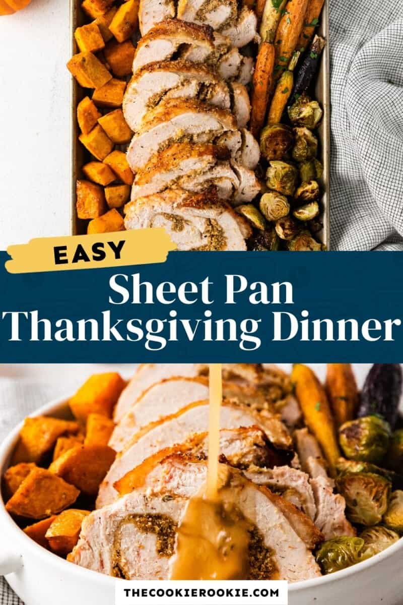 sheet pan thanksgiving dinner with turkey roulade pinterest