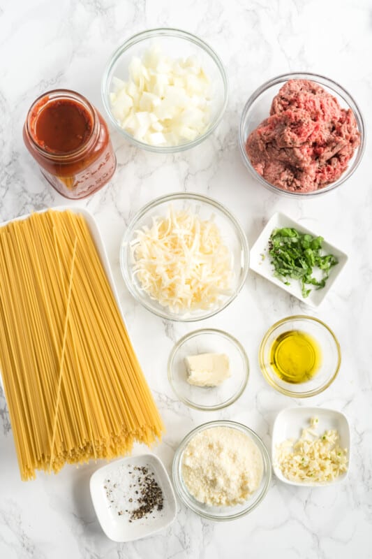 ingredients for baked spaghetti