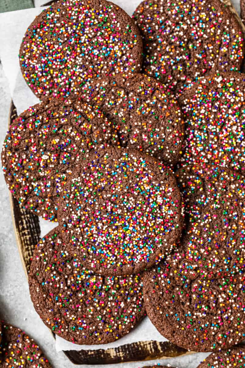 chocolate butter cookies with sprinkles