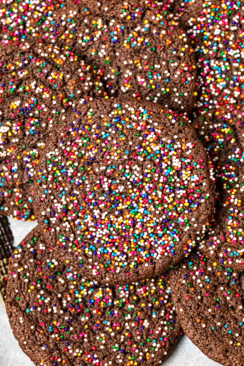 chocolate butter cookies with sprinkles
