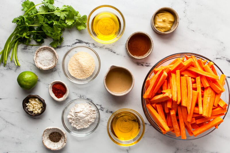 how to make garlic parmesan sweet potato fries