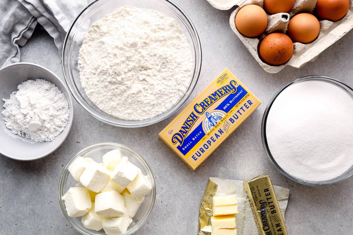 Ingredients for gooey butter cookies