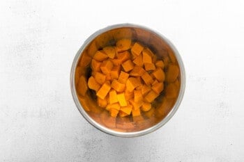 cubed sweet potatoes after cooking in instant pot bowl