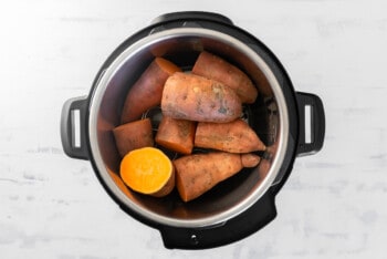 sweet potato halves in instant pot