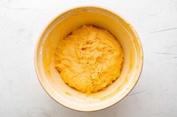 sweet potato rolls dough in a bowl