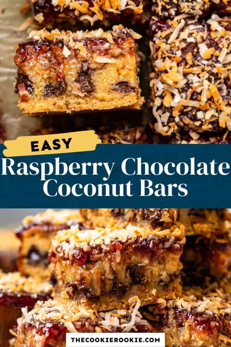 raspberry chocolate coconut bars pinterest