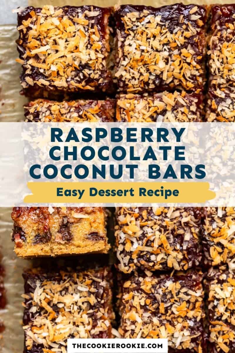 raspberry chocolate coconut bars pinterest