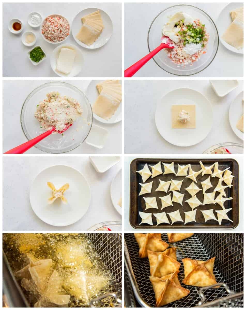 step by step photos for how to make crab rangoon