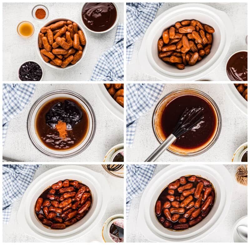 step by step photos for how to make crockpot little smokies