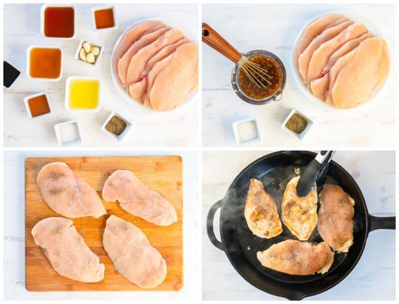 step by step for how to make honey garlic chicken breasts