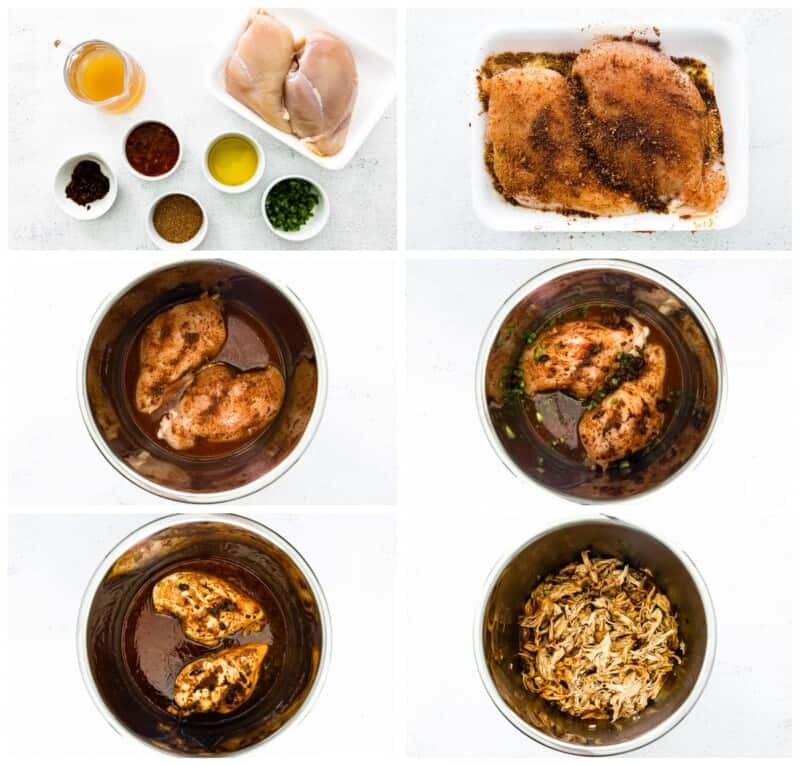 step by step photos for how to make instant pot shredded chicken