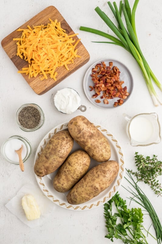 ingredients for twice baked potatoes