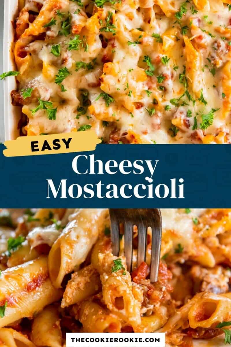 baked cheesy mostaccioli pinterest