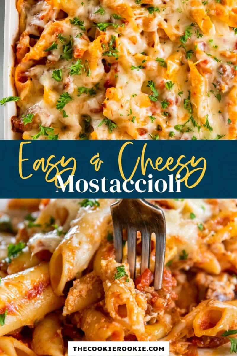 baked cheesy mostaccioli pinterest