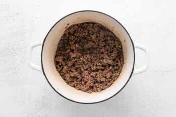 ground beef in a pot