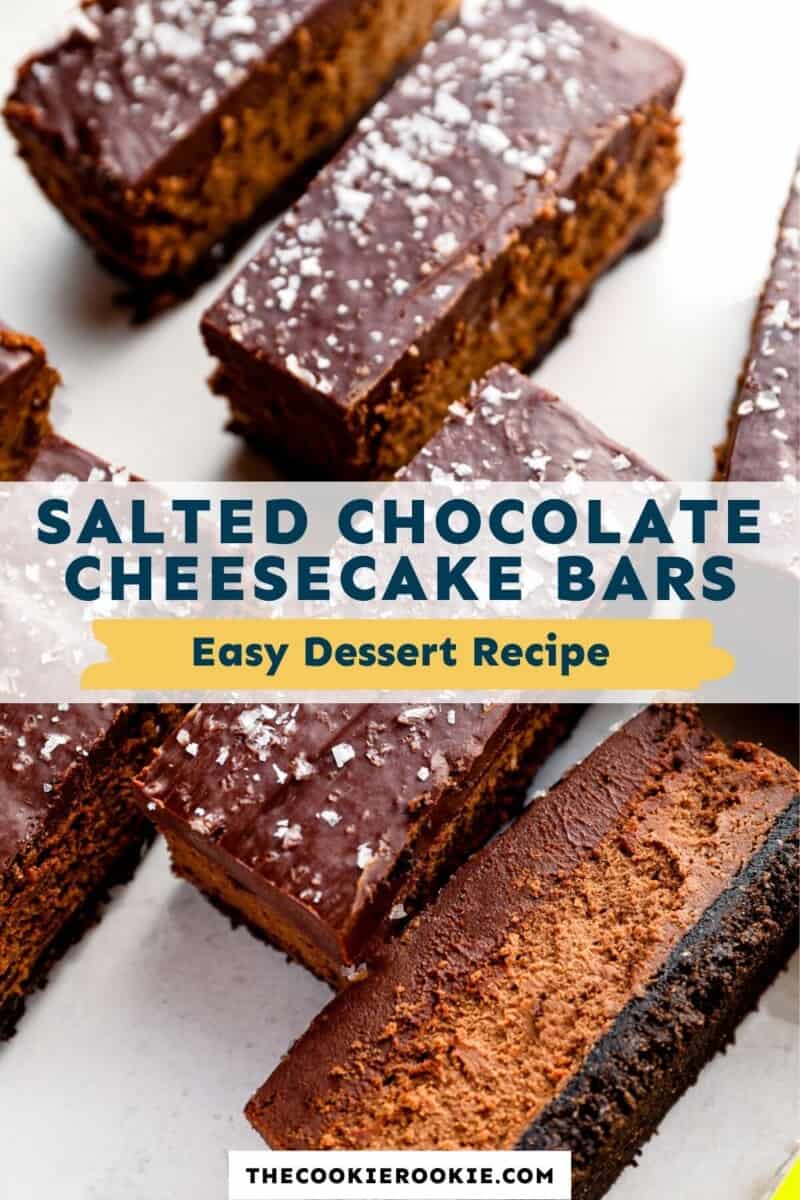 salted chocolate cheesecake bars pinterest