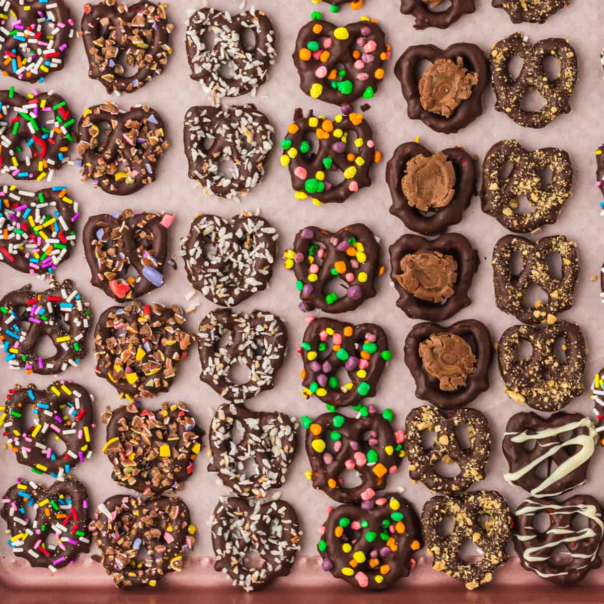 Chocolate Pretzels With Toppings