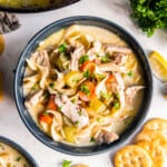 featured creamy chicken noodle soup