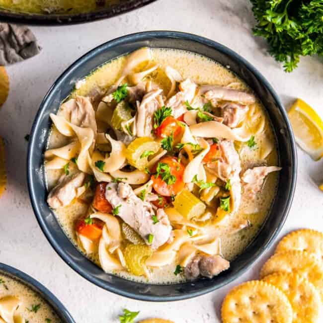 featured creamy chicken noodle soup