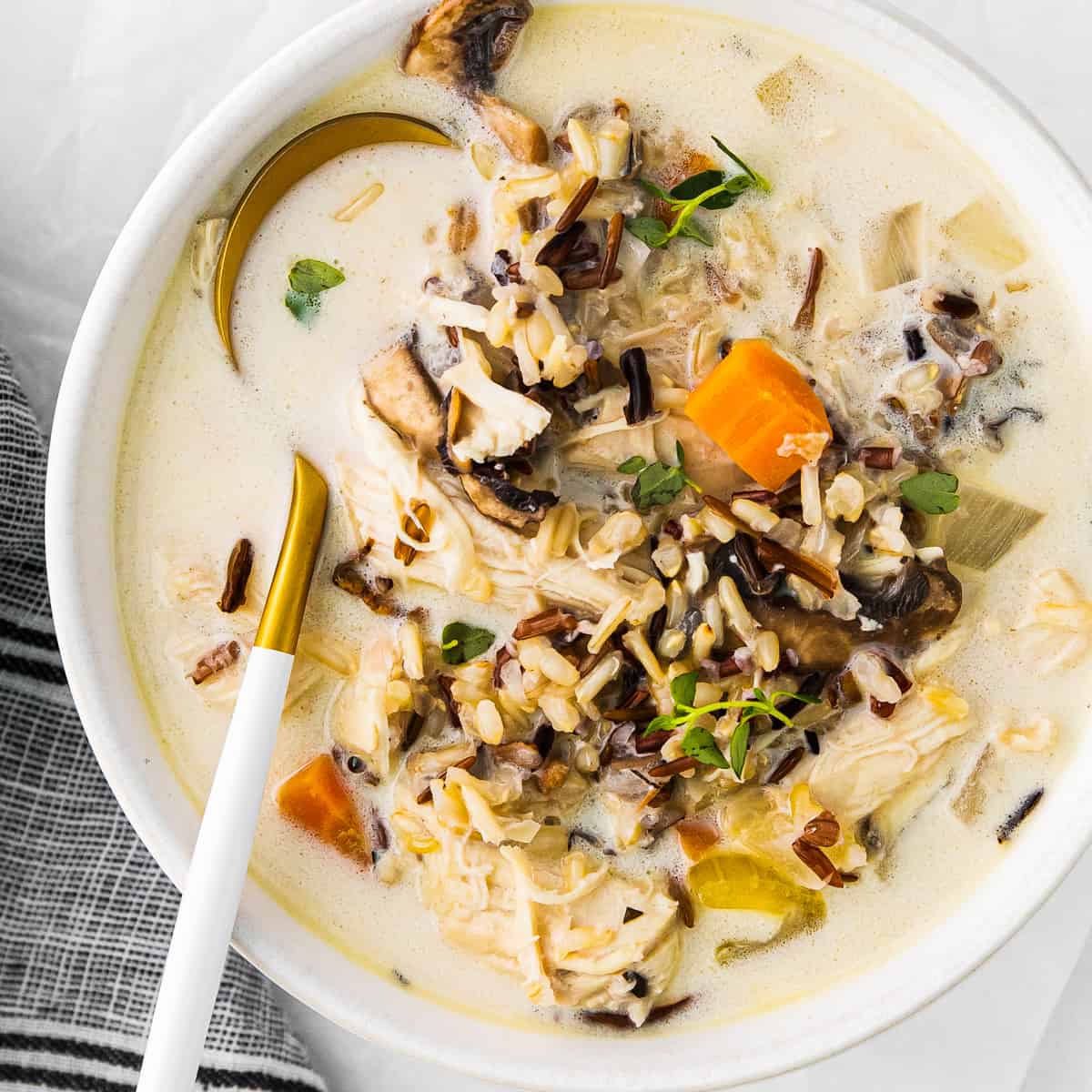 Creamy Chicken and Wild Rice Soup Recipe - The Cookie Rookie®