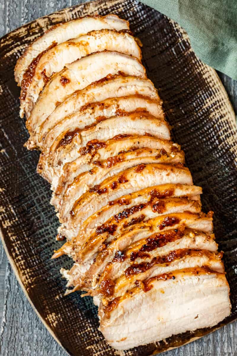 sliced honey baked pork tenderloin
