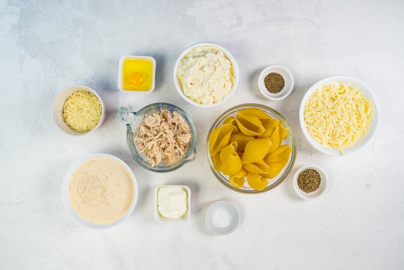 ingredients for chicken alfredo stuffed shells