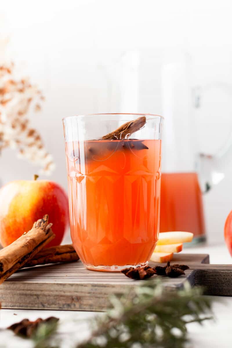 instant pot apple cider in glasses