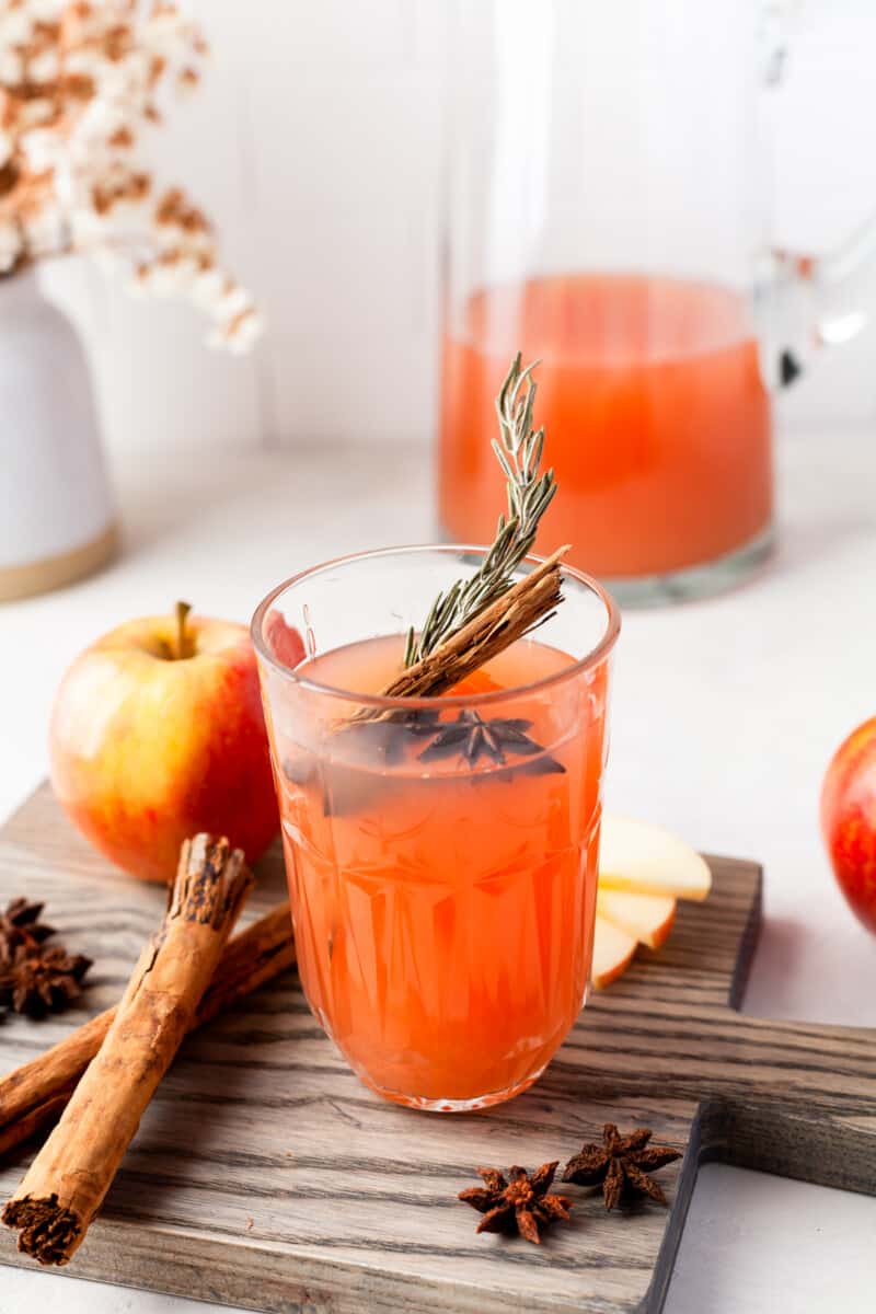 instant pot apple cider in glasses