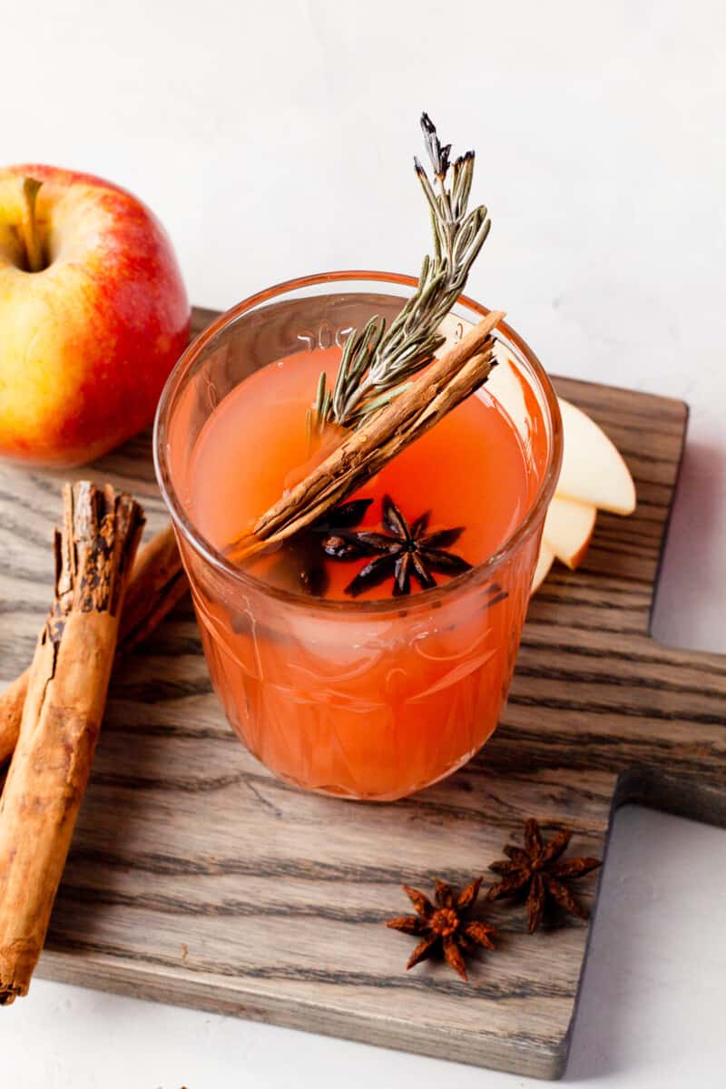 glass of instant pot apple cider