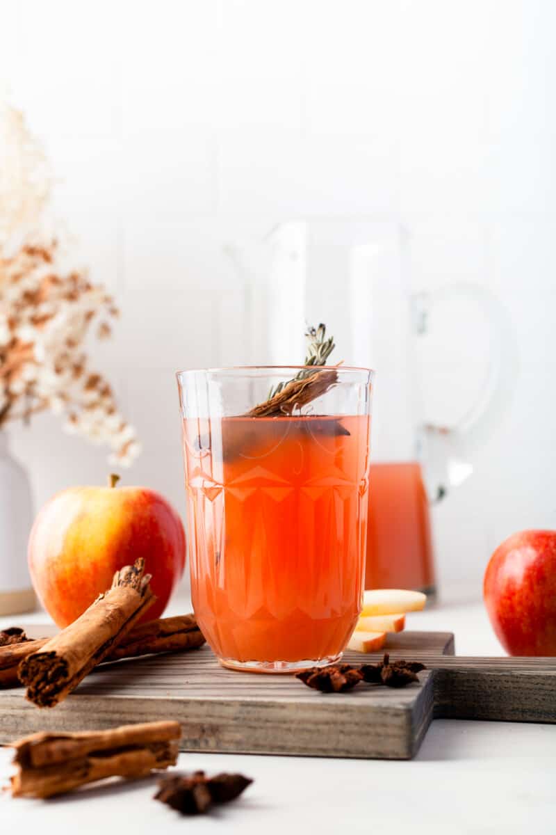 instant pot apple cider in glasses