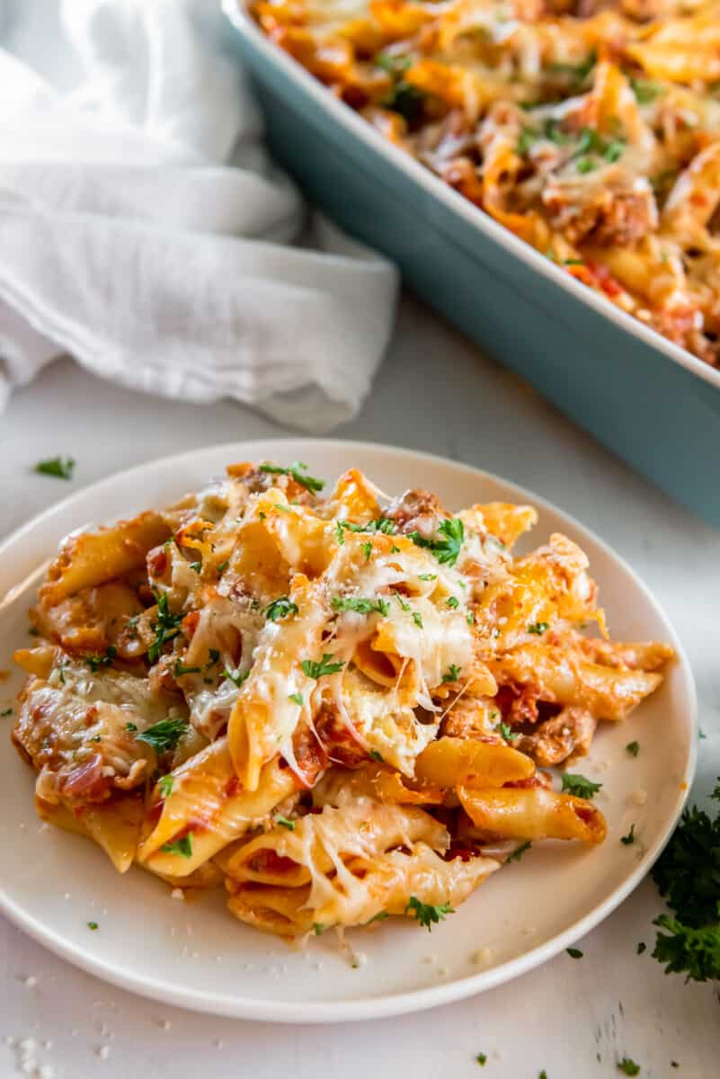 dish of mostaccioli