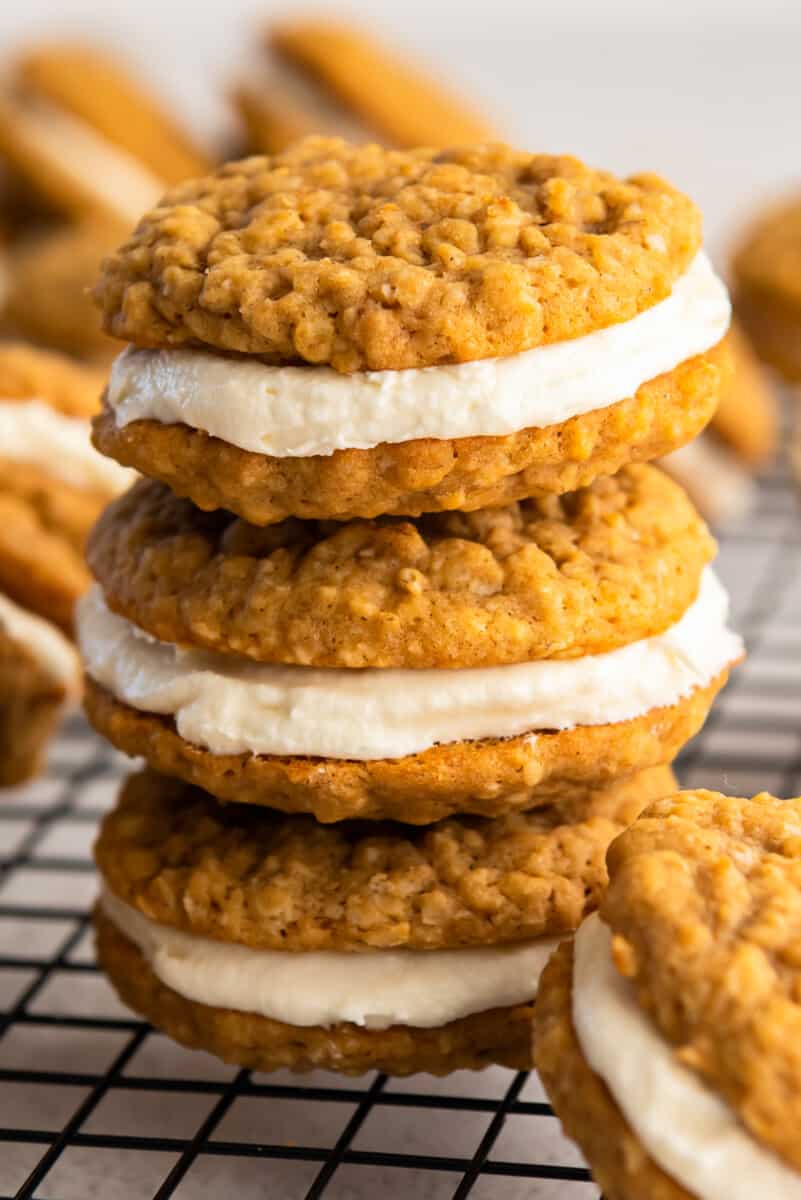 stack of 3 oatmeal cream pies