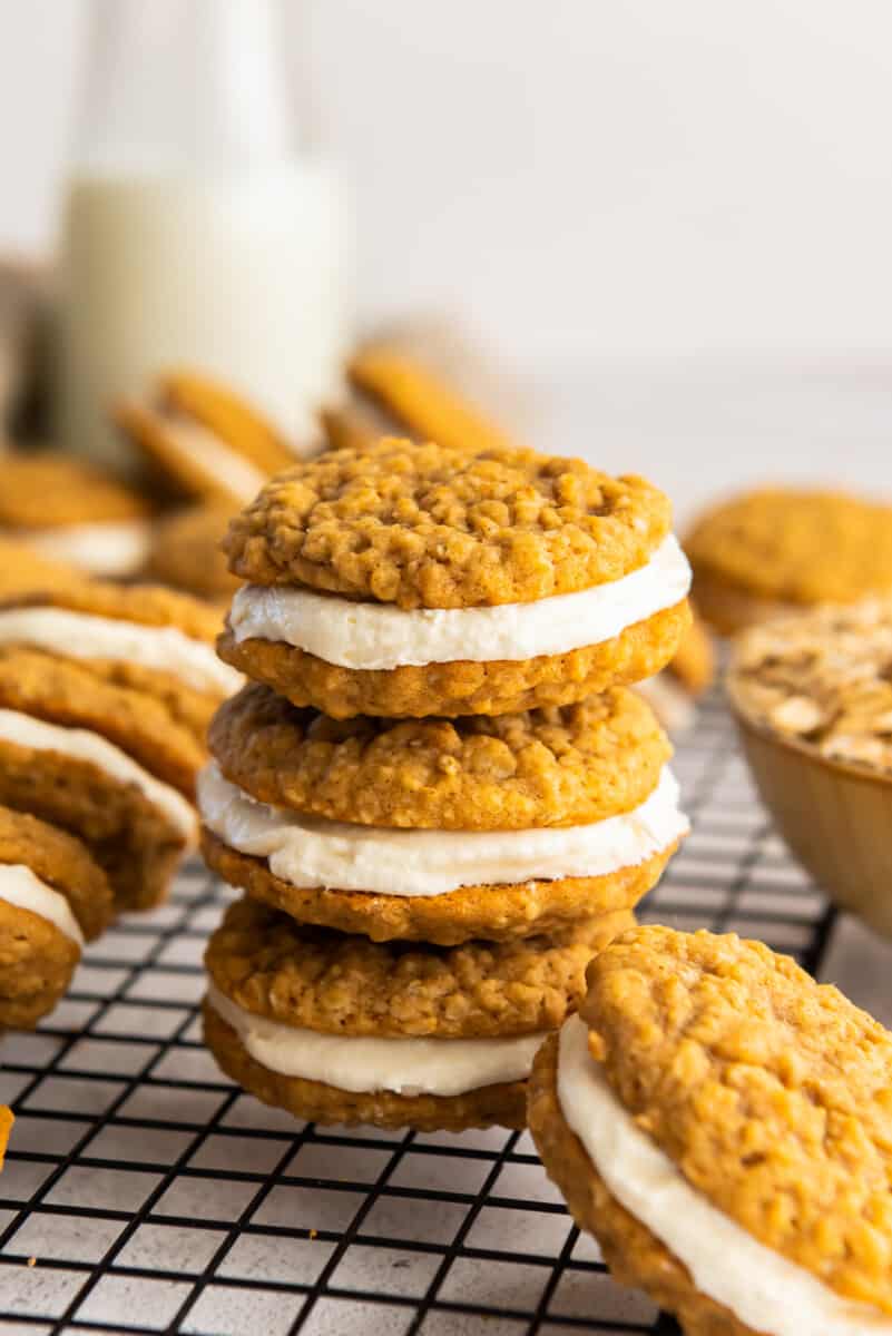 stack of 3 oatmeal cream pies