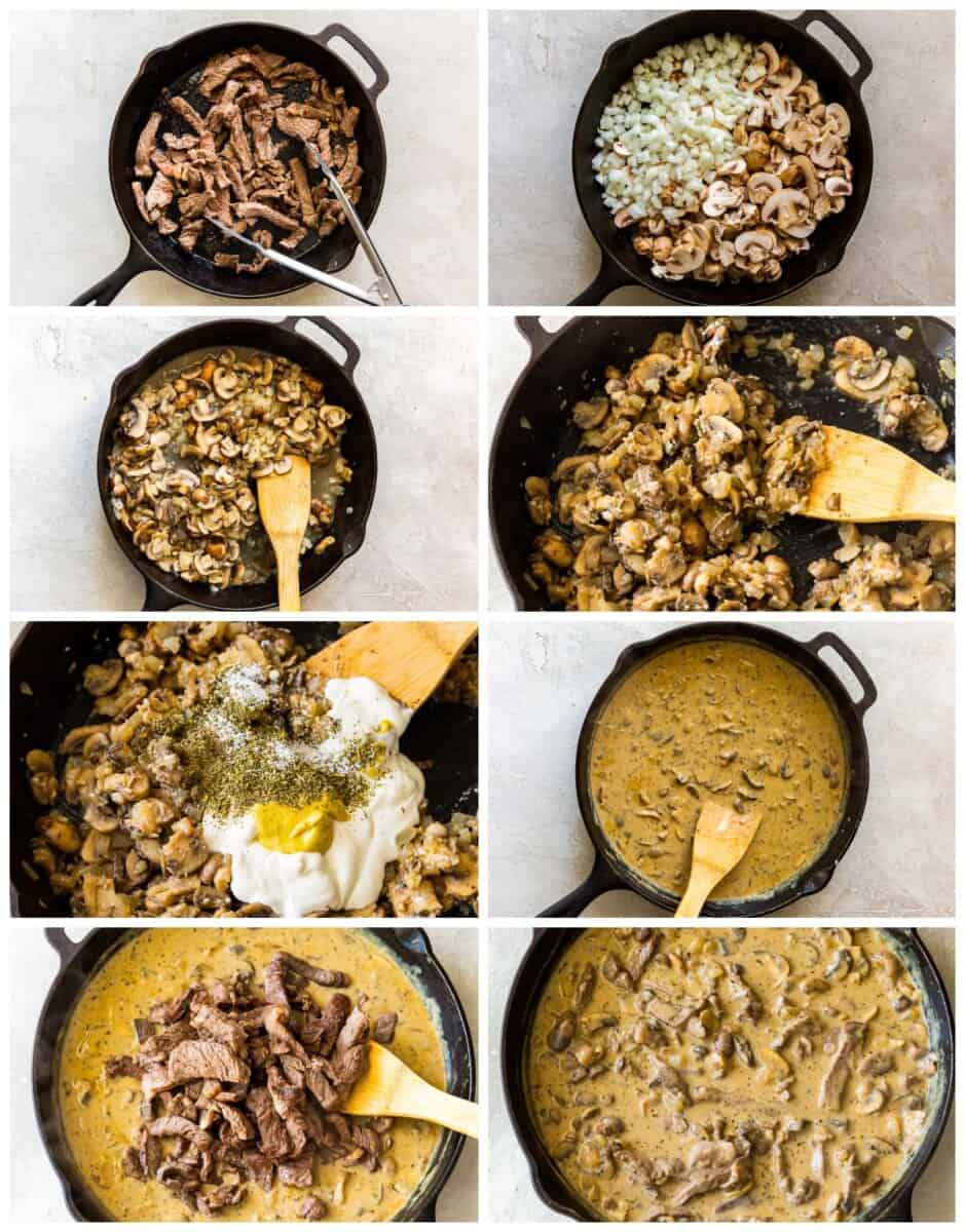 step by step photos for how to make beef stroganoff