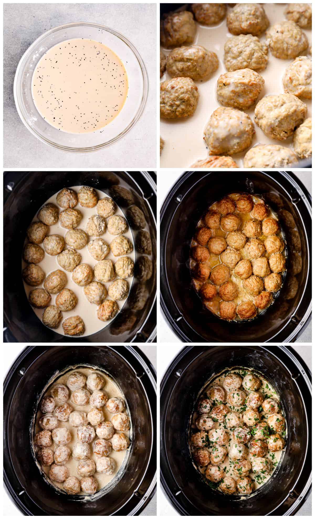 step by step photos for how to make crockpot swedish meatballs
