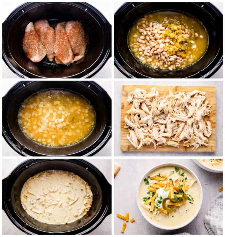 step by step photos for how to make crockpot white chicken chili