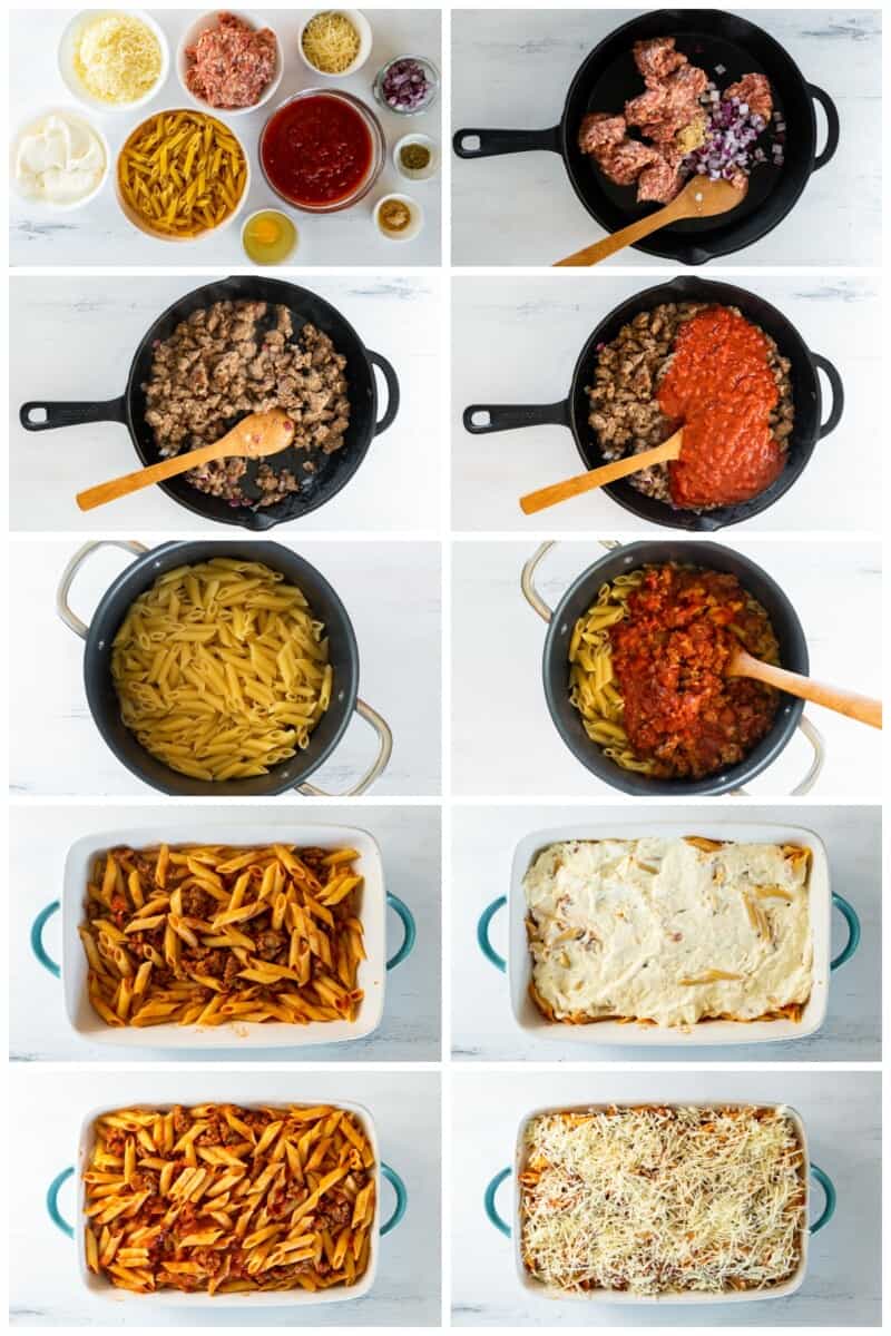step by step photos for how to make mostaccioli