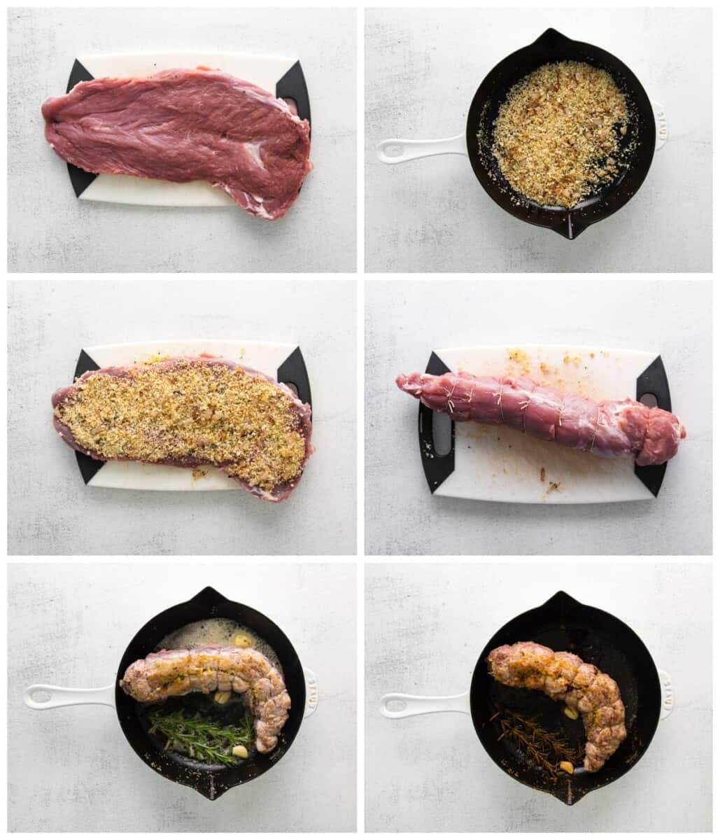 step by step photos for how to make stuffed pork loin