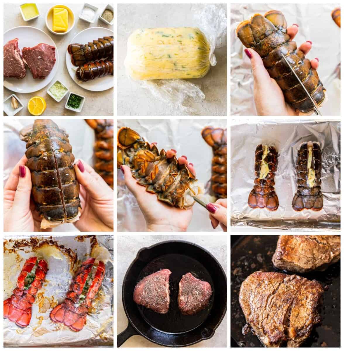 step by step photos for how to make surf and turf