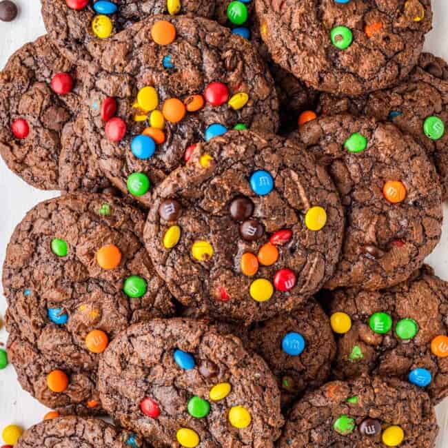 featured M&M brownie cookies