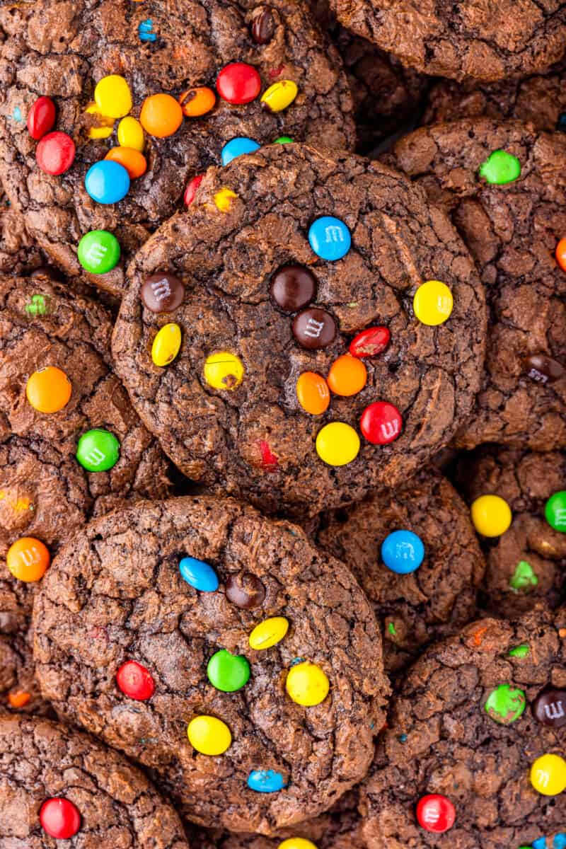 Gooey Chocolate M&M Cookies