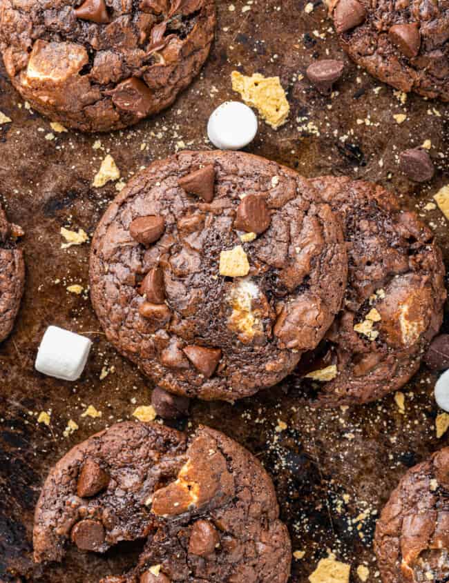 smore brownie cookies