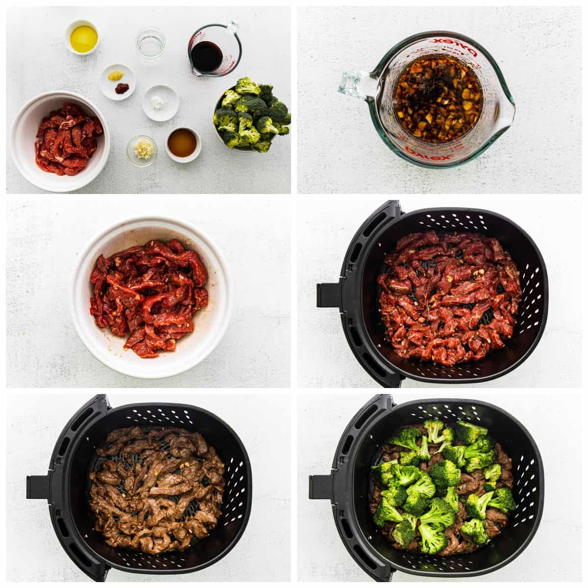 step by step photos for how to make air fryer beef and broccoli