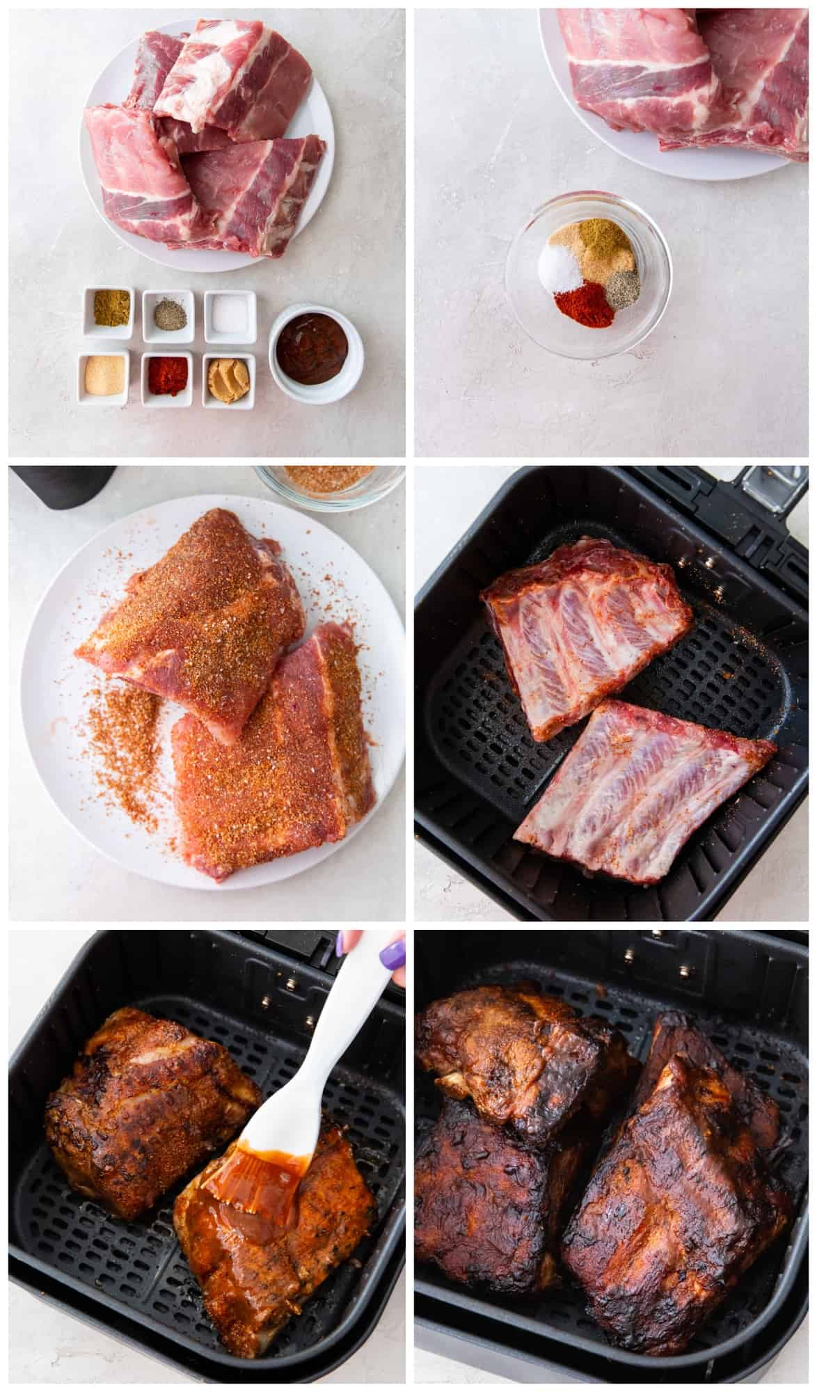 step by step photos for how to make air fryer ribs