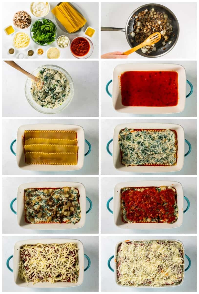 step by step photos for how to make vegetarian lasagna