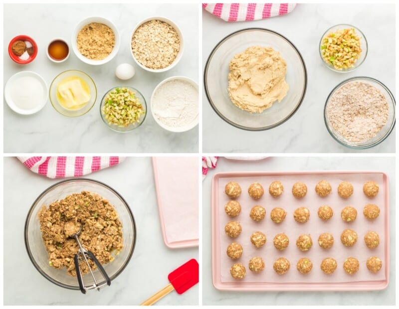 step by step photos for how to make apple cinnamon breakfast cookies