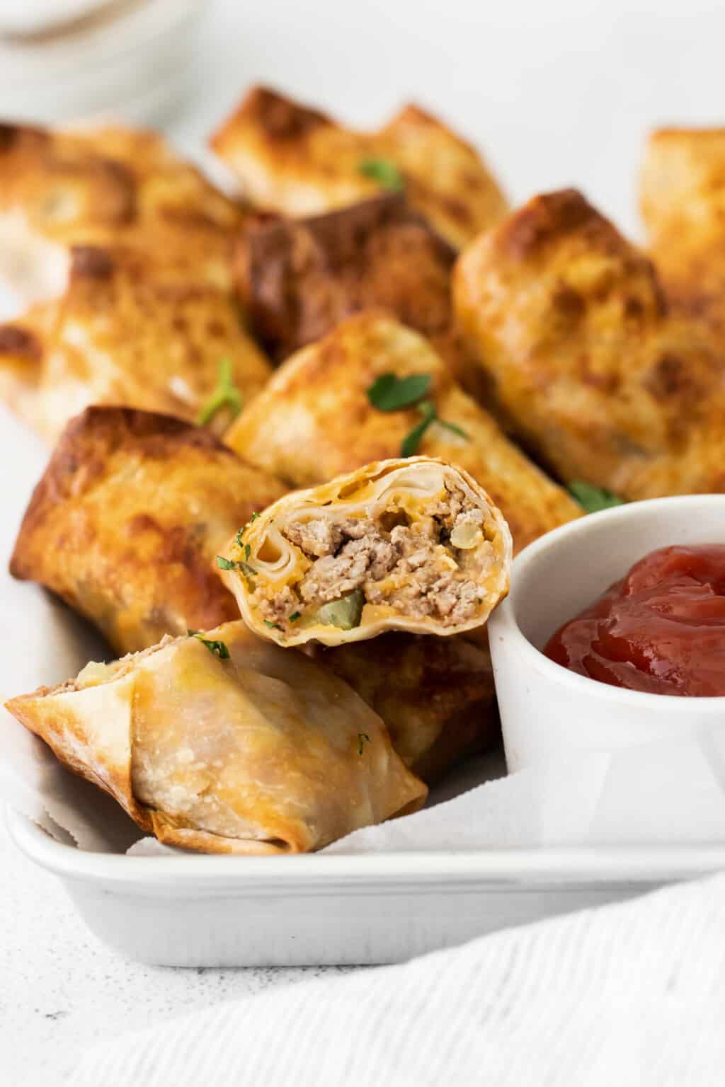 Air Fryer Cheeseburger Egg Rolls Recipe The Cookie Rookie®