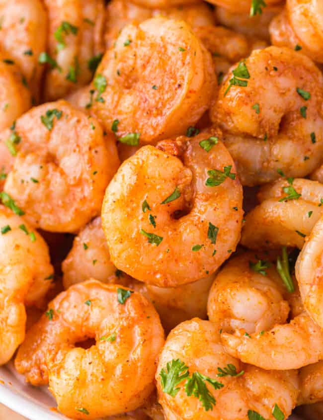 close up image of spicy shrimp