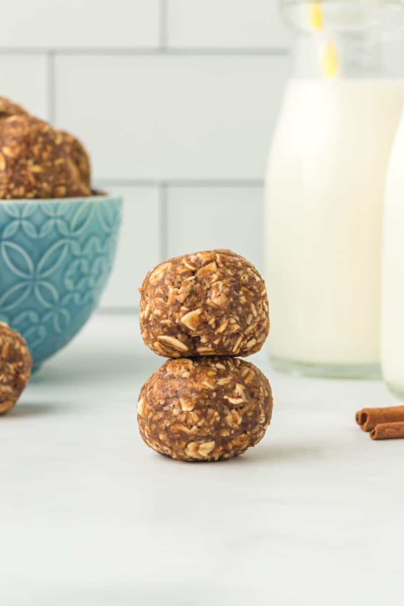 stack of 2 banana bread protein balls