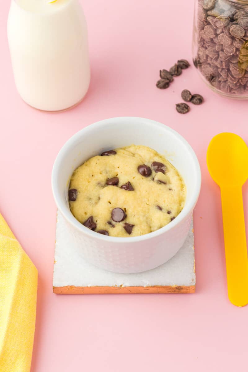 chocolate chip cookie in a mug